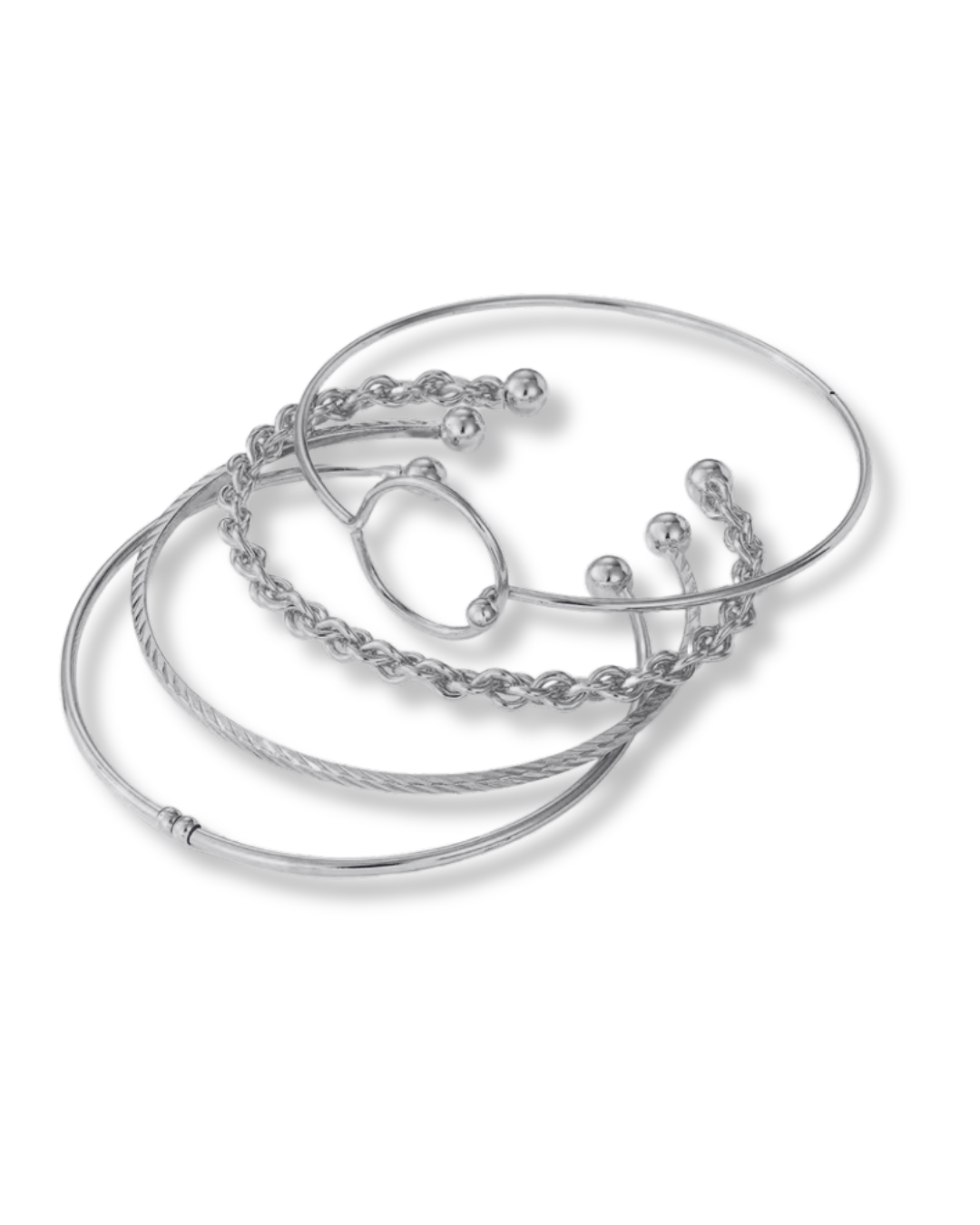 Capri Set – 4-Piece Geometric Bracelet Stack for Women | Gold & Silver | Serenyah