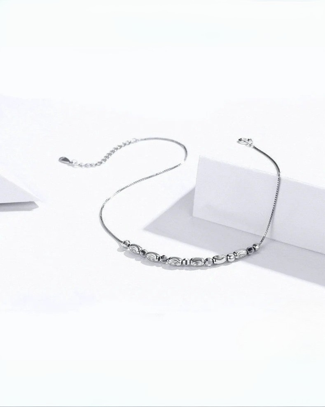 Luna Anklet Tornozeleira Prata 925 Minimalista Semi-jóias Serenyah