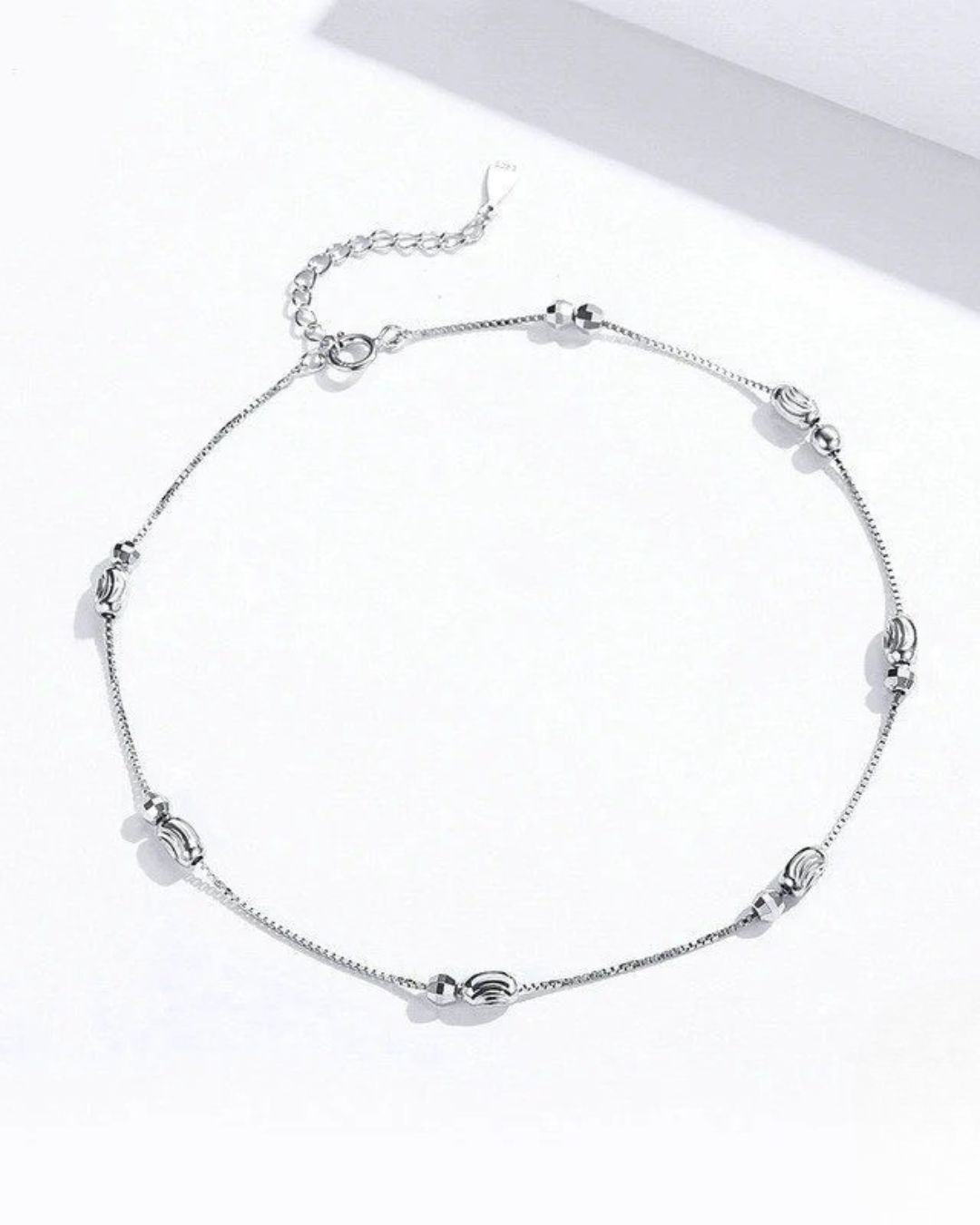 Luna Anklet Tornozeleira Prata 925 Minimalista Semi-jóias Serenyah
