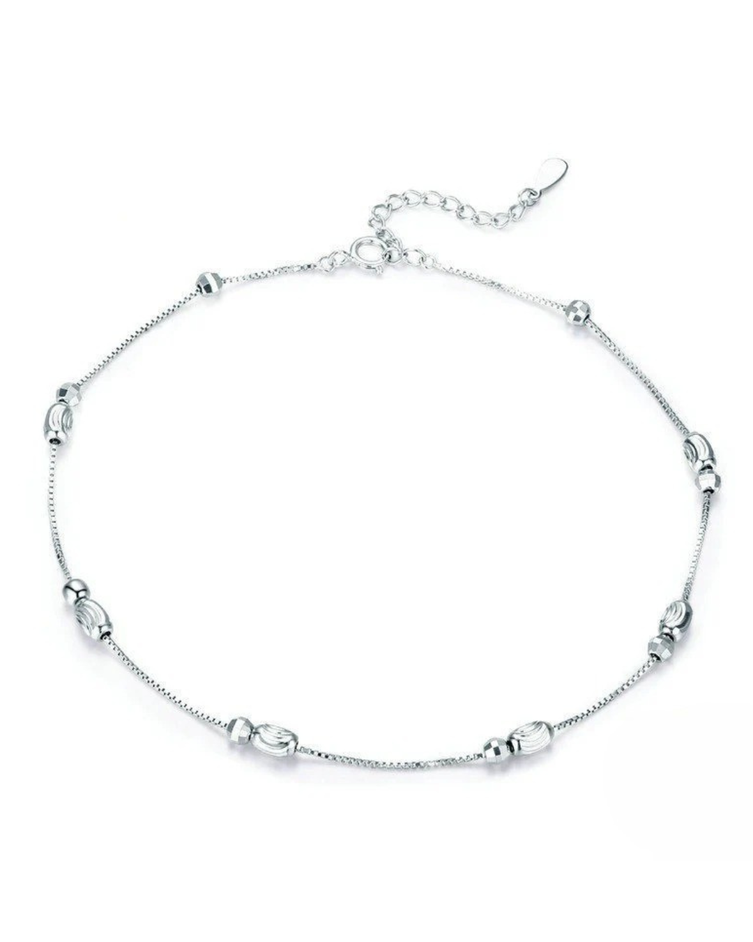 Luna Anklet Tornozeleira Prata 925 Minimalista Semi-jóias Serenyah