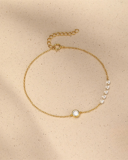 Luna D'Oro Set – 925 Silver Gold-Plated Necklace & Bracelet with Cubic Zirconia | Serenyah