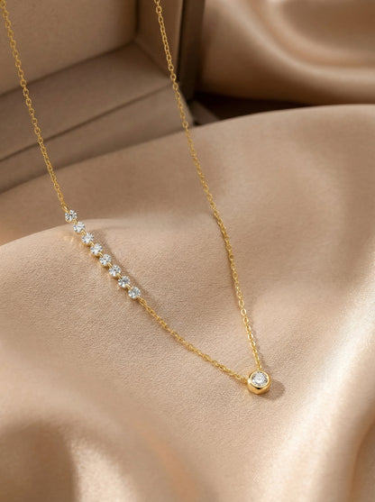 Luna D'Oro Set – 925 Silver Gold-Plated Necklace & Bracelet with Cubic Zirconia | Serenyah