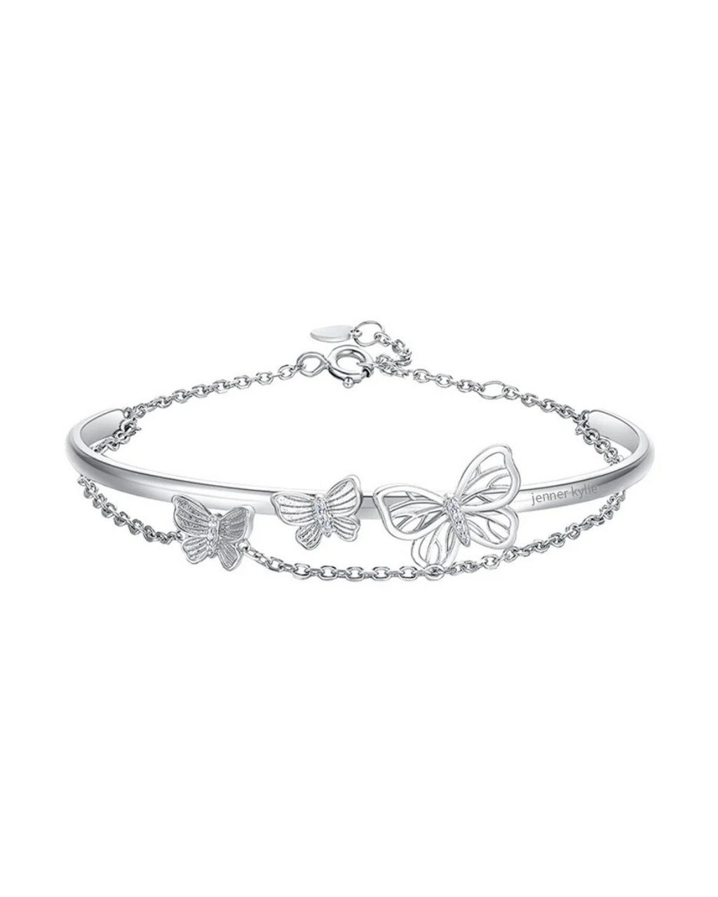 Monarque Argenté Women's Silver Bracelet with Serenyah Butterflies