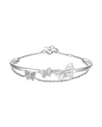 Monarque Argenté Women's Silver Bracelet with Serenyah Butterflies