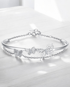 Monarque Argenté Women's Silver Bracelet with Serenyah Butterflies