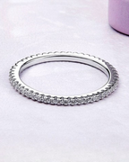 Néreya Ring – Half wedding ring in 925 Silver with delicate white zirconias and elegant shine
