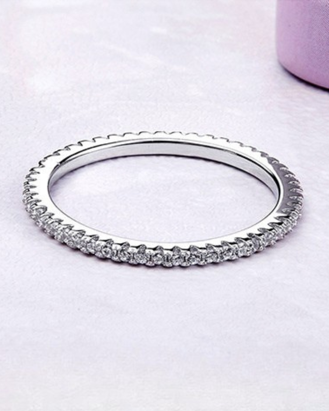 Néreya Ring – Half wedding ring in 925 Silver with delicate white zirconias and elegant shine