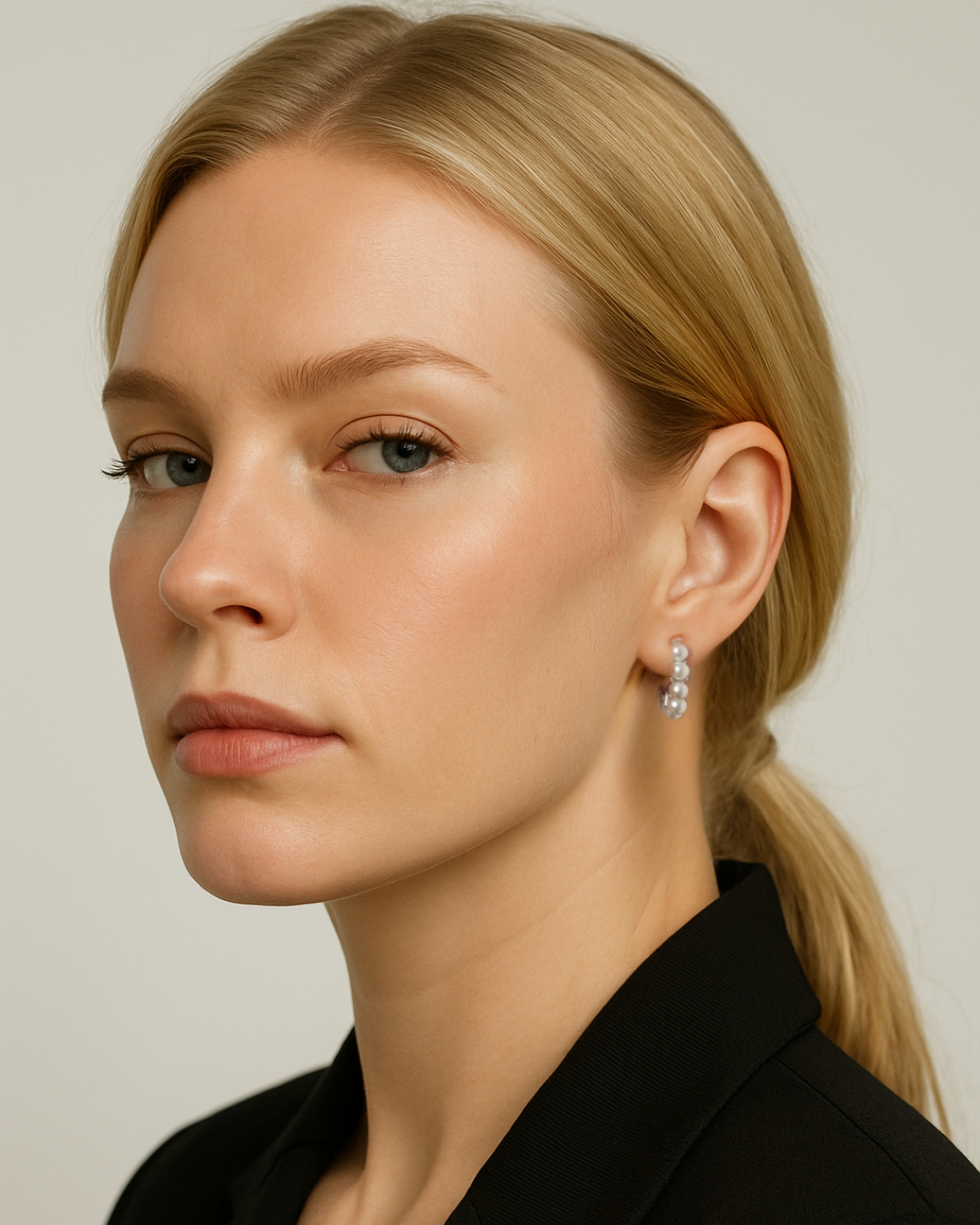 Perla Halo Pearl Earrings in 925 Silver Serenyah