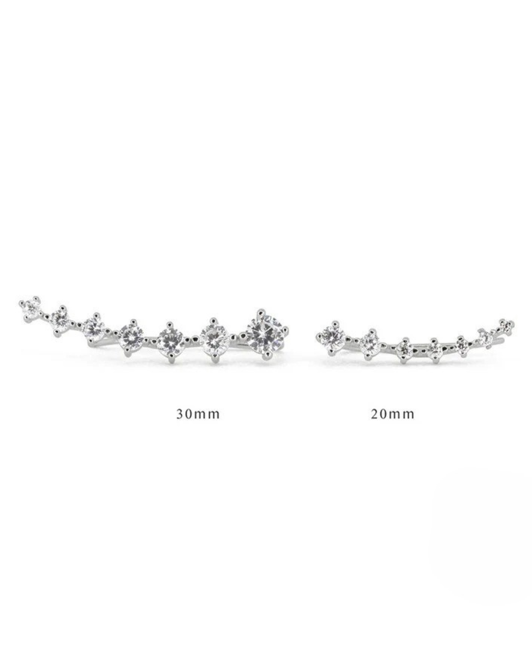 Rivoli Arc Ear‑Climber Brincos Femininos Prata 925 e Zircônia Serenyah
