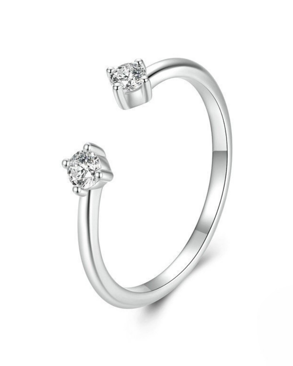 Sorellé Ring – Open ring in 925 Silver with double point of light and minimalist finish