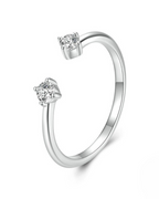 Sorellé Ring – Open ring in 925 Silver with double point of light and minimalist finish