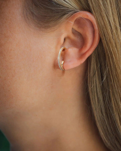 Vega Arc Ear Climber Earrings | 925 Sterling Silver with 14K Gold or Platinum Plating
