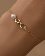 Verona Pearl Women's Gold Bracelet with Pearl and Infinity Symbol