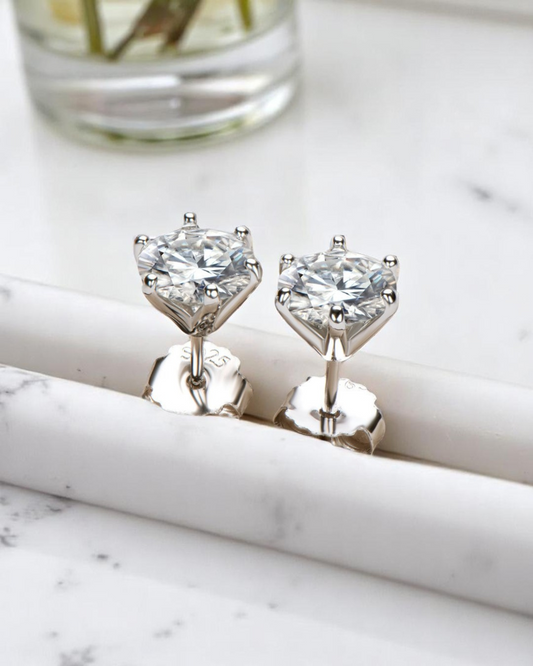 Verona Studs – Cubic Zirconia Stud Earrings in Gold or Silver | Serenyah