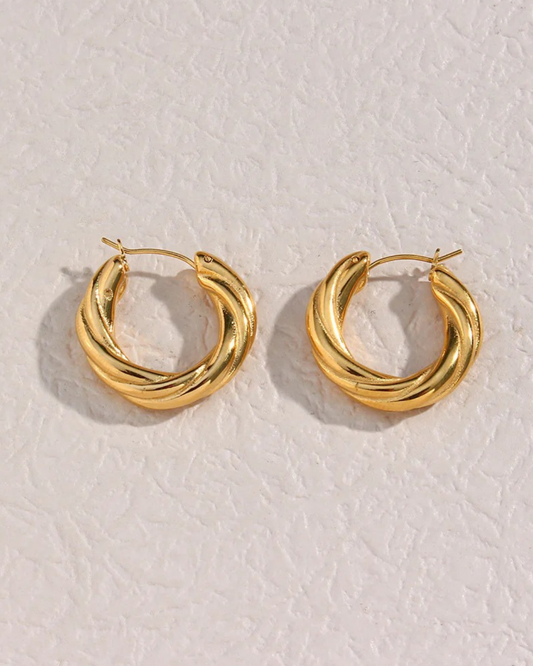 Vienne Hoops Brincos Femininos em Aço Inoxidável | Serenyah