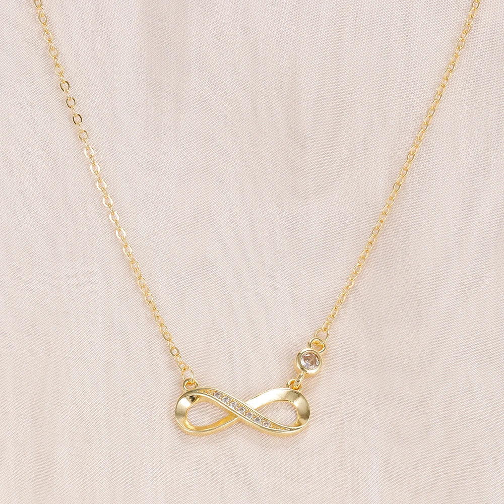 Colar Infinito em Aço Inoxidável com Zircónia