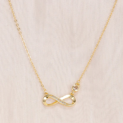 Colar Infinito em Aço Inoxidável com Zircónia