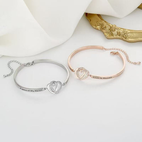 Heavenly Grace – Double Heart Zirconia Bracelet for Women | Rose Gold & Silver | Serenyah