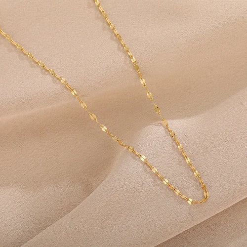 Lip Chain Necklace - Gold Titanium Steel