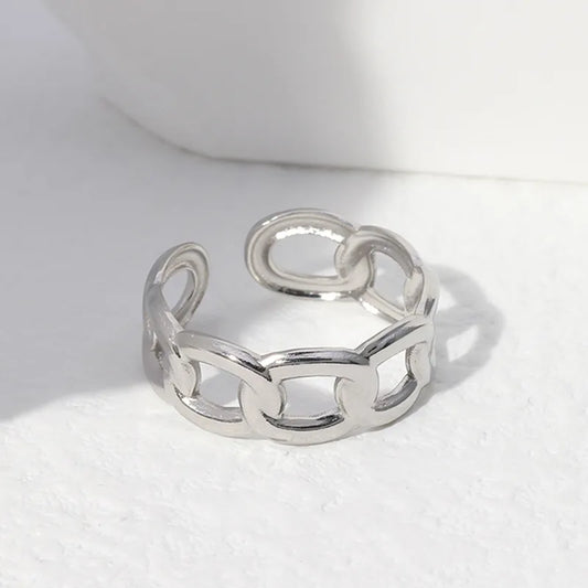Classic Geometric Ring - Style JR086 - Steel Color