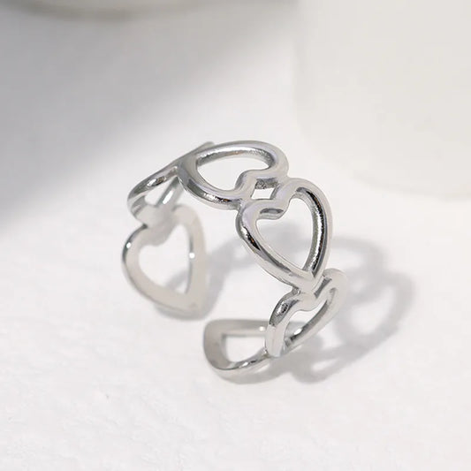 Classic Geometric Ring - Style JR027 - Steel Color