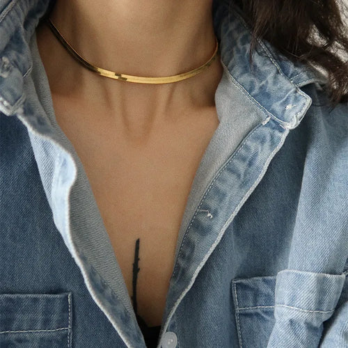 Minimalist Gold Chain Necklace – Geometric 304 Stainless Steel | Serenyah